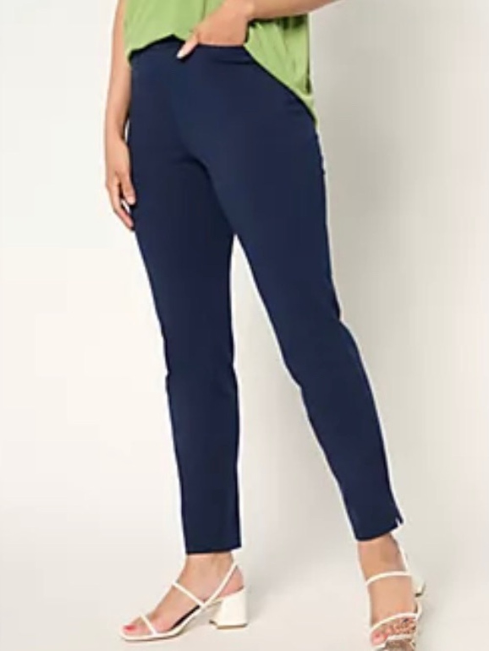 New Susan Graver Weekend Premium Stretch Slim-Leg Ankle Pants / XL Petite